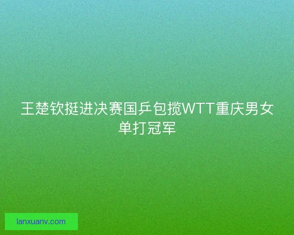 王楚钦挺进决赛国乒包揽WTT重庆男女单打冠军